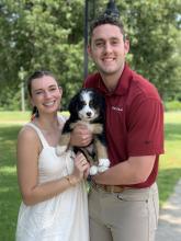 Couple with puppy