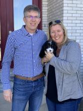 Couple with puppy